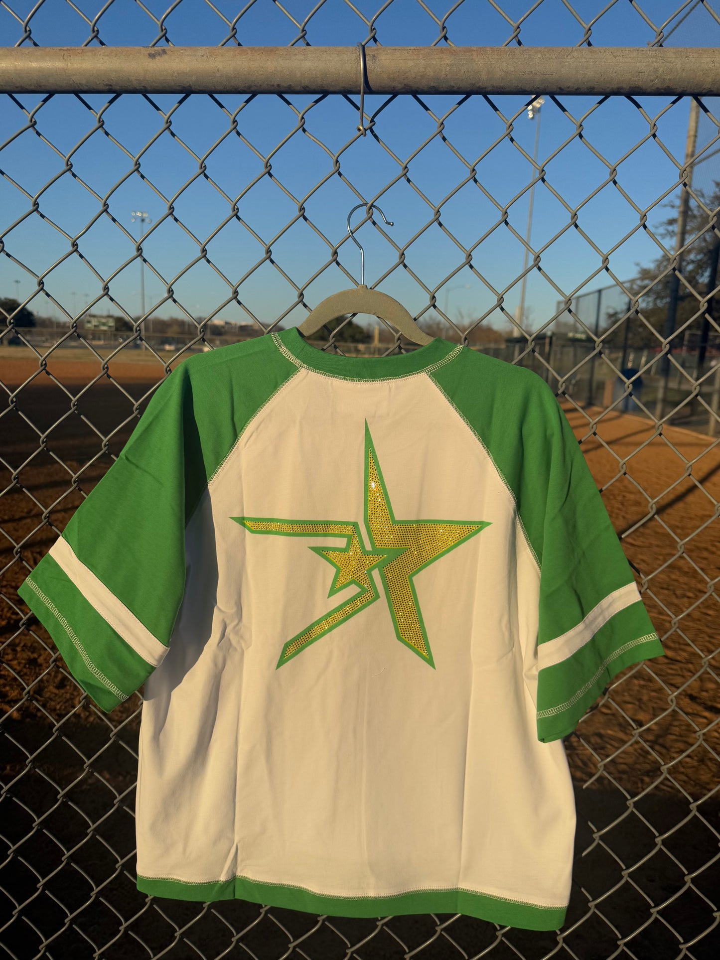 “BRAZIL” UTOPIAN RHINESTONE BASEBALL TEE