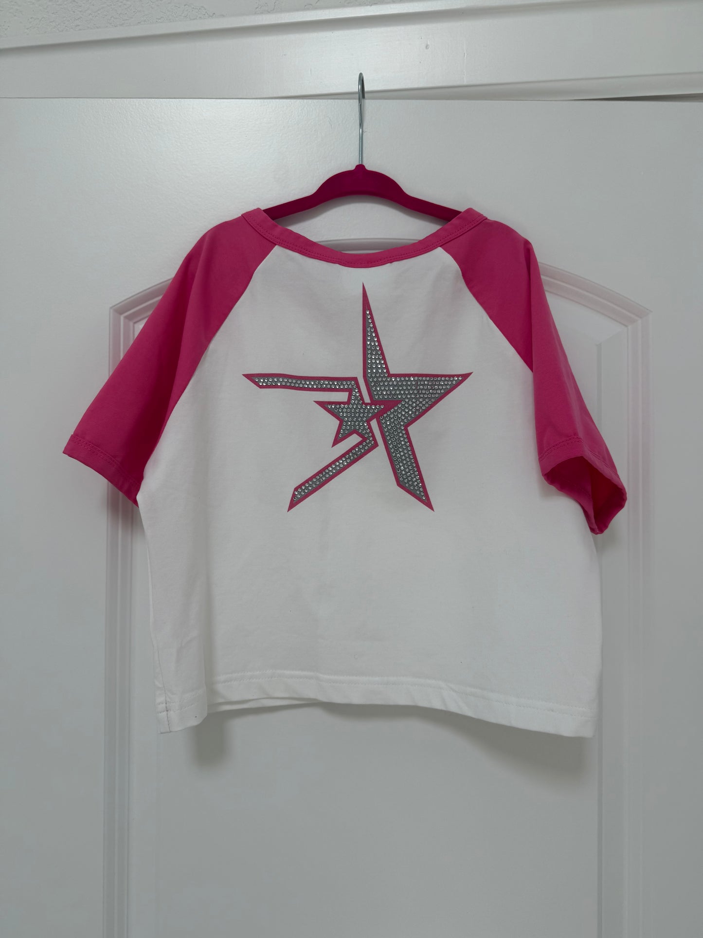 “PINK BUBBLEGUM” UTOPIAN RHINESTONE BABY TEE