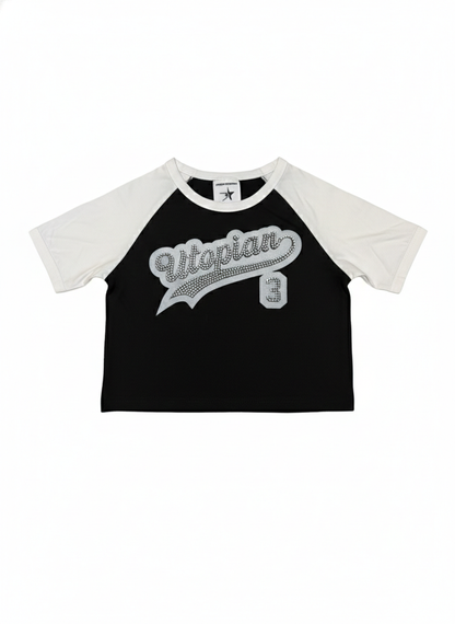 “REVERSE” UTOPIAN RHINESTONE BABY TEE