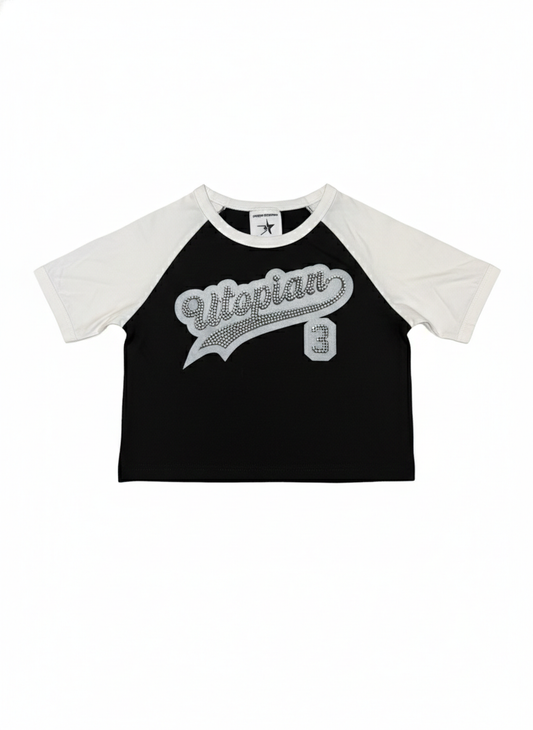 “REVERSE” UTOPIAN RHINESTONE BABY TEE
