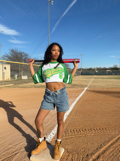 “BRAZIL” UTOPIAN RHINESTONE BASEBALL TEE