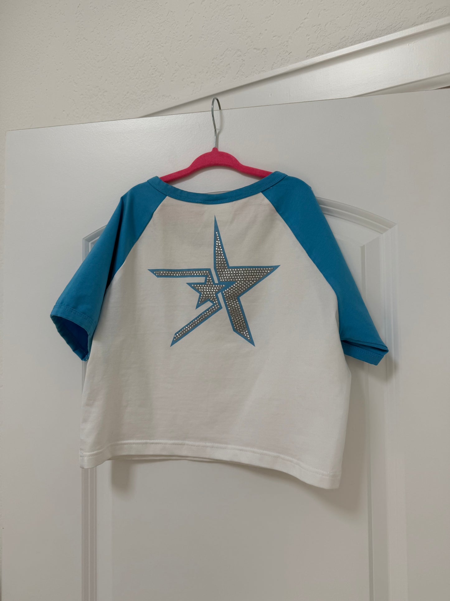 “BLUE COTTON CANDY” UTOPIAN RHINESTONE BABY TEE