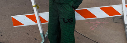 GREEN SNAKESKIN REVERSIBLE RAIN PANTS