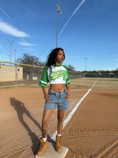 “BRAZIL” UTOPIAN RHINESTONE BASEBALL TEE