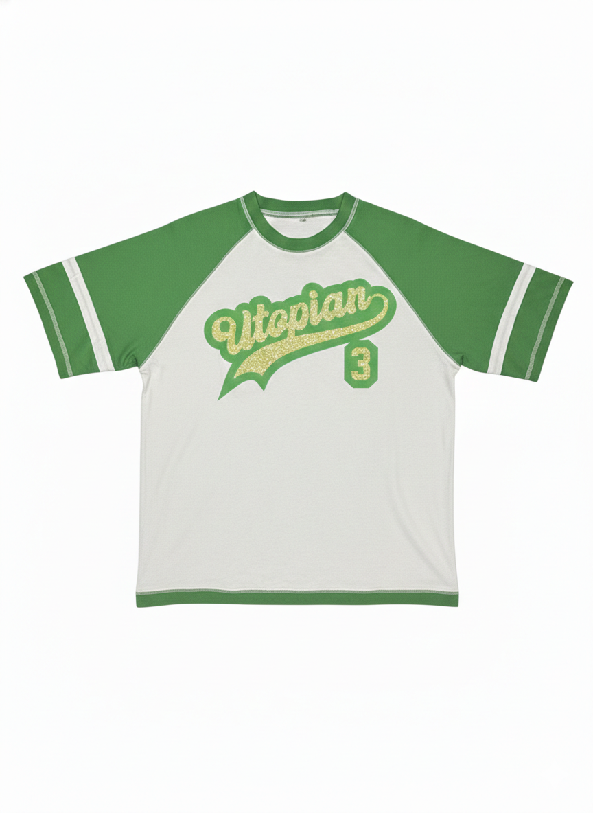 “BRAZIL” UTOPIAN RHINESTONE BASEBALL TEE