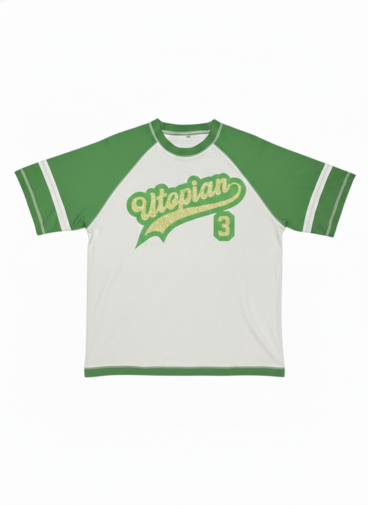“BRAZIL” UTOPIAN RHINESTONE BASEBALL TEE